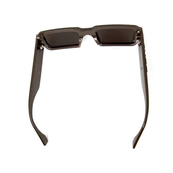 FENDI FE40073U Gray Blue Acetate Rectangular Sunglasses